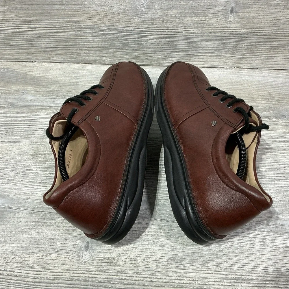 Finn Comfort German Leather Comfort Shoes Sneakers Brown Mens Size 11.5 W Wide
